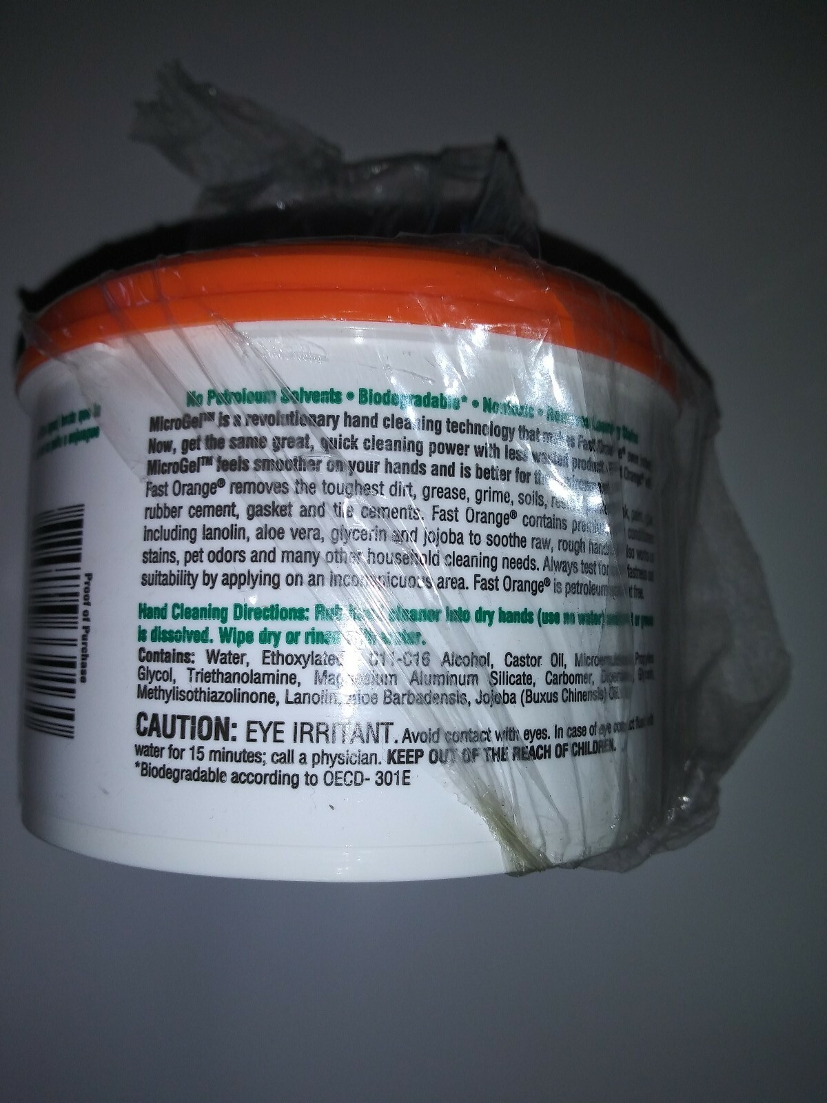 Fast Orange Smooth hand cleaner 14oz. Infused with MicroGel Technology.