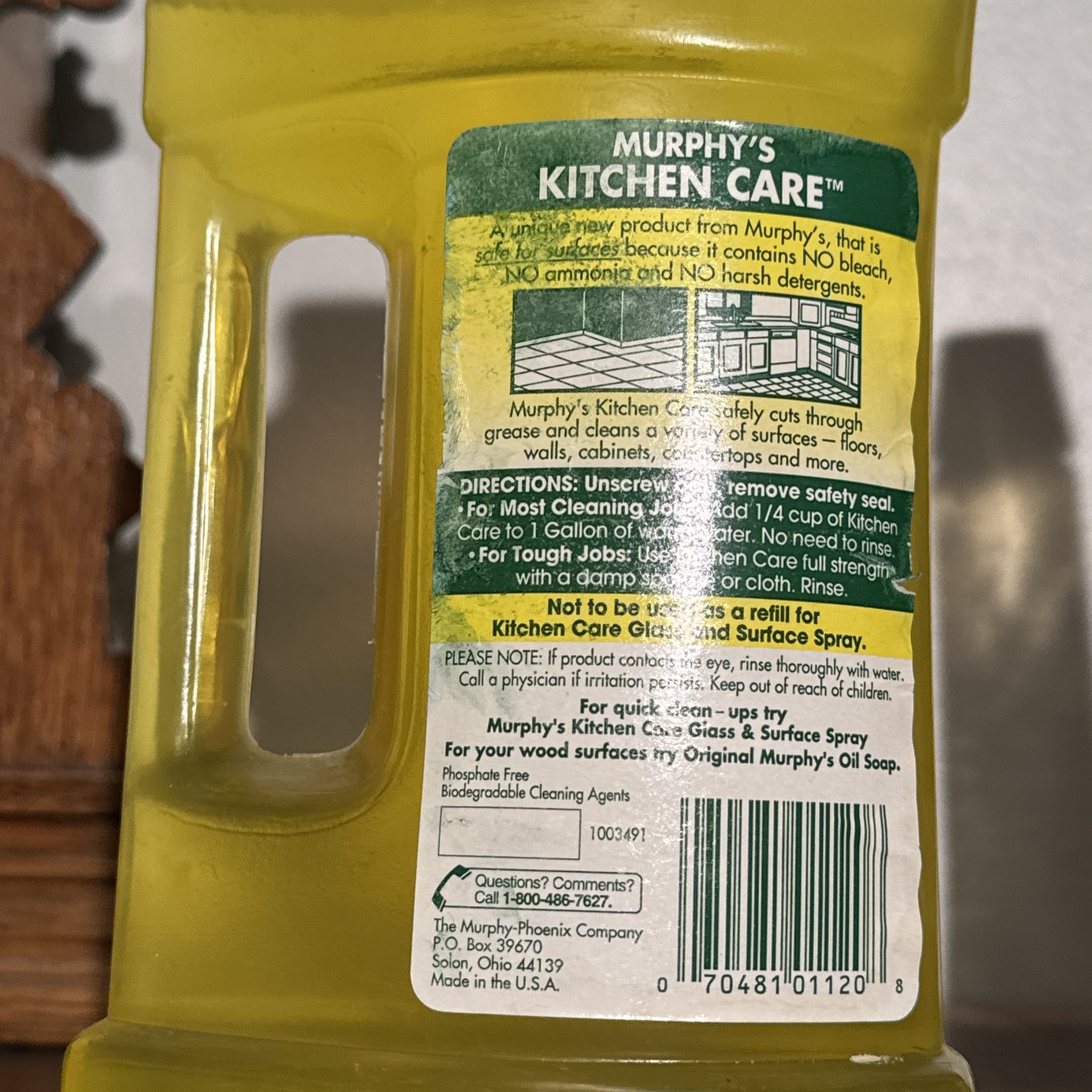 Vintage MURPHY Kitchen Care Cleaner Concentrate Lemon Pour Formula 32 oz