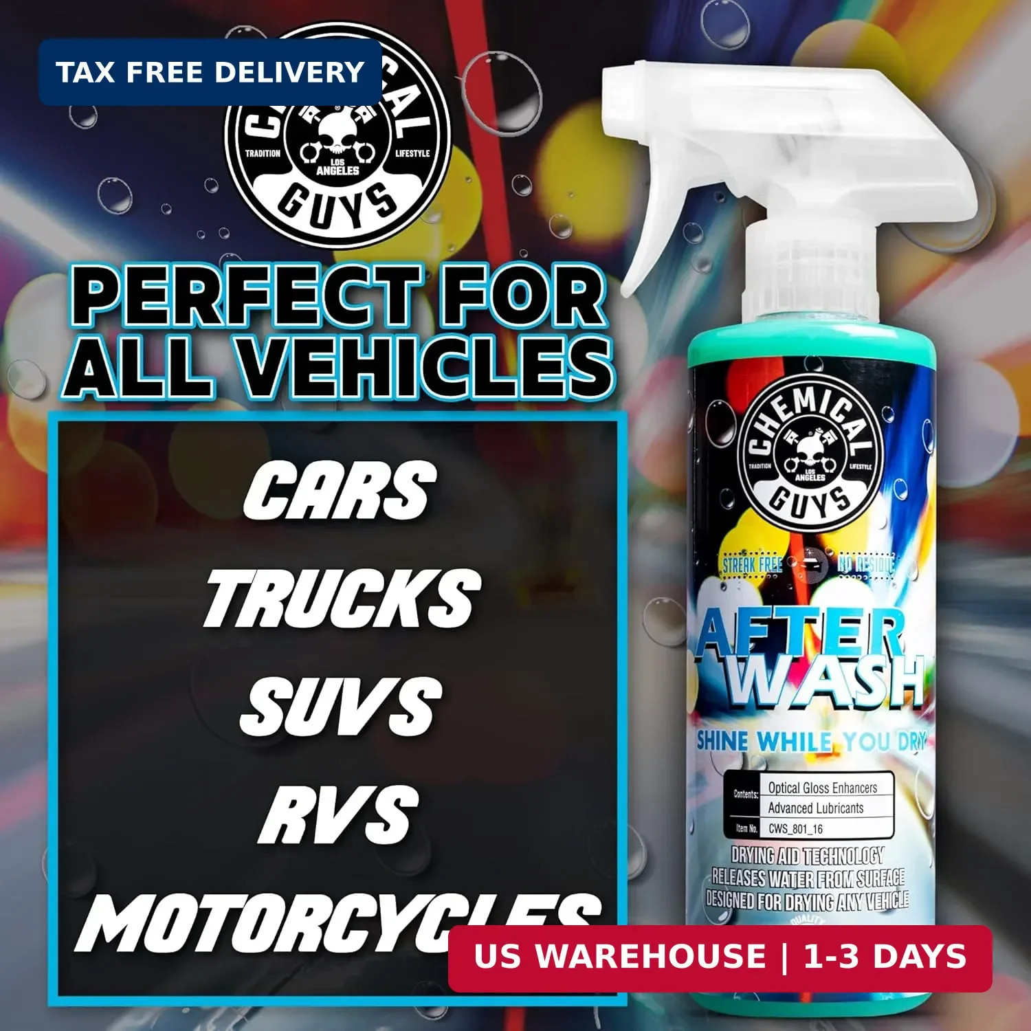 Chemical Guys CWS_801 After Wash Sprayable Gloss Boosting Car Wash Drying Aid (H
