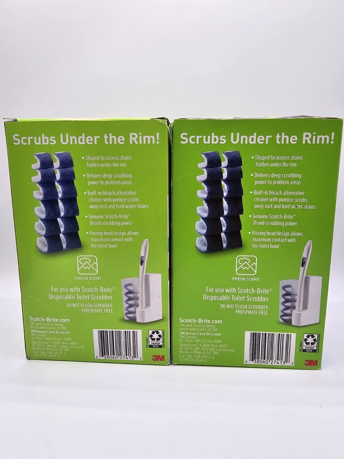 Lot Of 2)12PK Scotch Brite Disposable Scrubber Refills Removes Rust &Hard Water