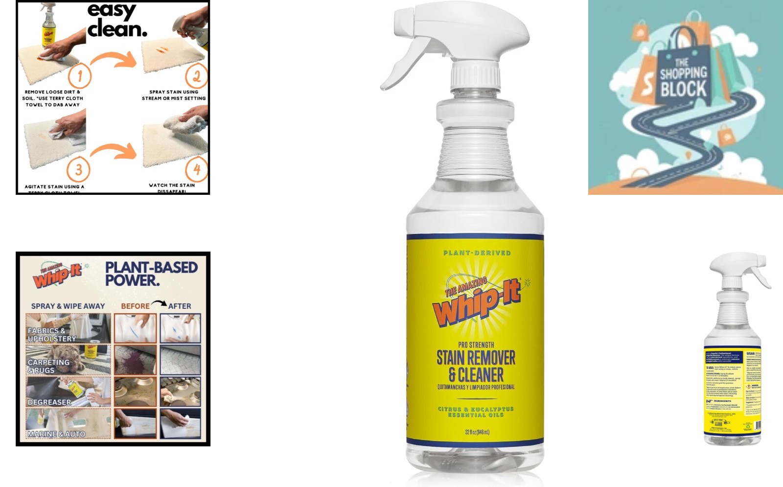 Whip It 32oz Multi-Purpose Plant-Based Stain Remover, Citrus & Eucalyptus