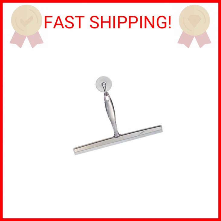 iDesign Zia Metal and Plastic Bathroom Squeegee for Shower, Glass Doors, Floors,
