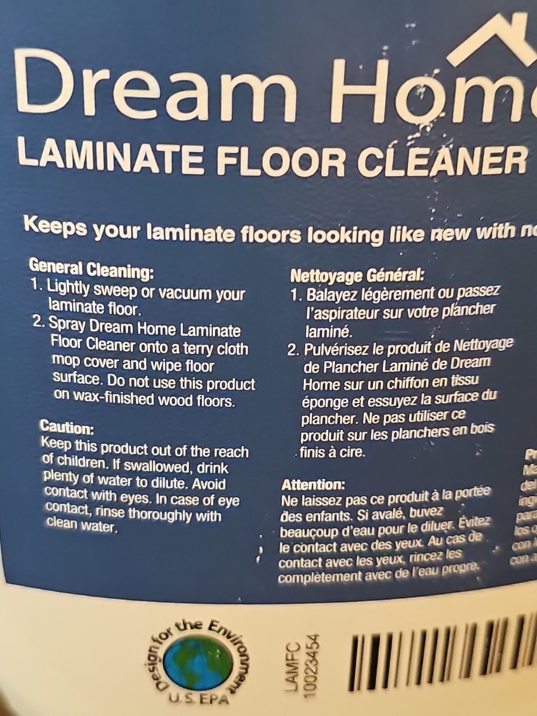 Dream Home Laminate Floor Cleaner EPA Environmental Friendly