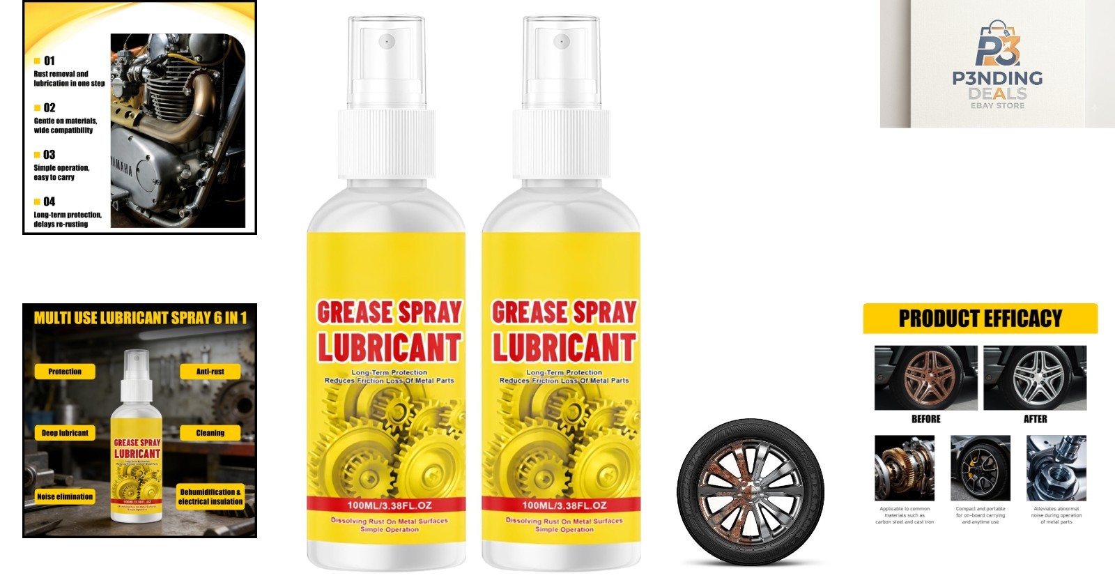 Dual-Action Rust Remover & Lubricant Spray, 2-Pack – 6.76 Fl. Oz Convenience