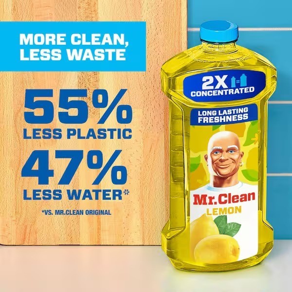 Mr. Clean 64 oz. Lemon Scent All-Purpose Multi Surface Cleaner, 2x Concentrated
