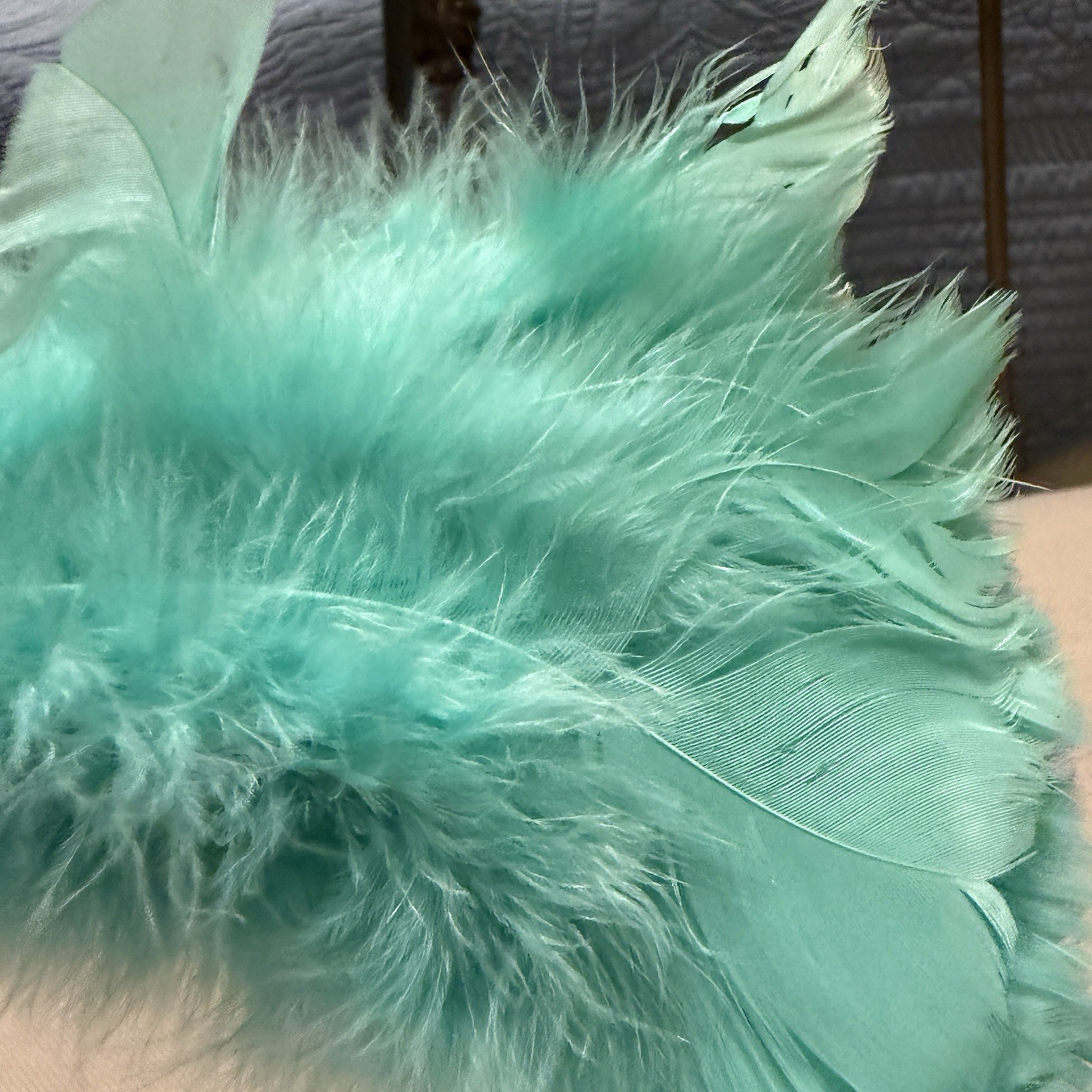 Vintage Feather Dusters Set Of 2 Blue Green Plastic Handle 14” Theatre