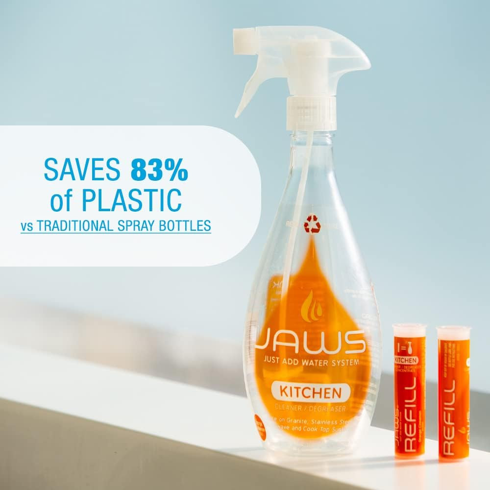 Cleaner Multi-Surface Kitchen Cleaner Bottle and 2 Refill Pods. Refillable Clean