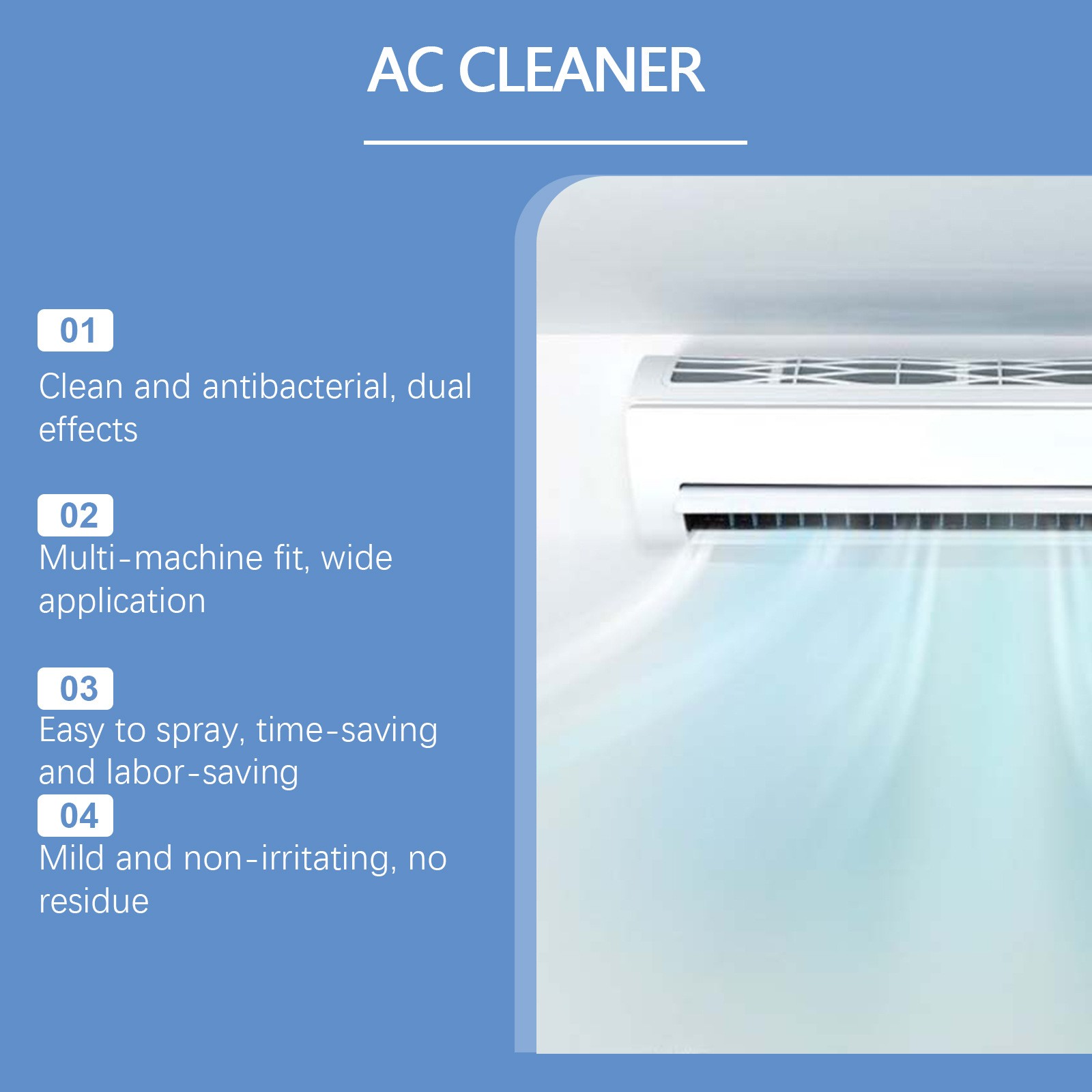 Air Conditioner Cleaner Spray – Grease & Dust Remover for AC Coils & Filters