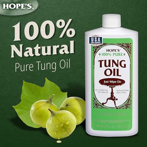 HOPE’S 100% Pure Tung Oil, Food Safe, Premium Waterproof Assorted Colors