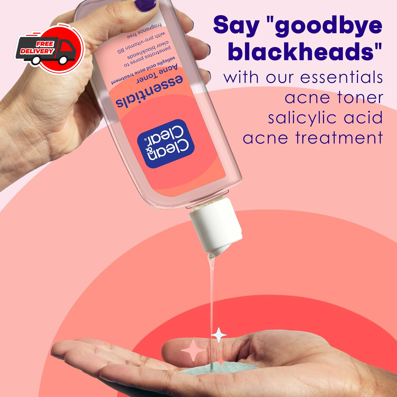 Clean & Clear Essentials Oil-Free Acne Toner, 2% Salicylic Acid Acne Treatment,