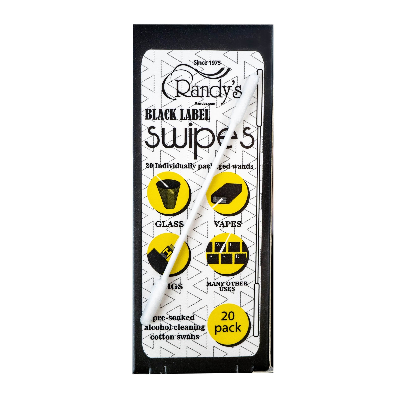Randy’s Swipes — Cleaning Cotton Swabs Pre-soaked in Alcohol — 10ct Display