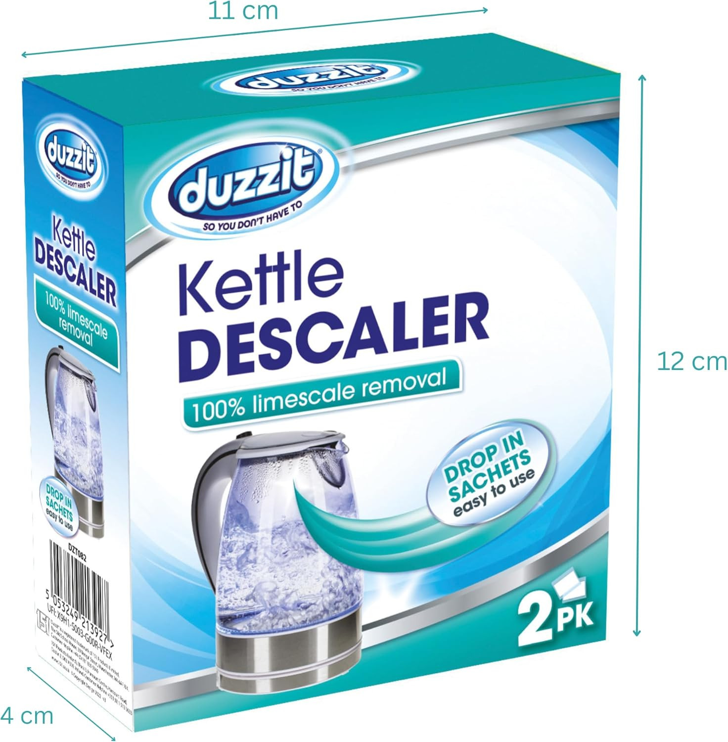 Kettle Descaler Limescale Remover Easy to Use Drop in Sachet, Blue, (Pack of 2)