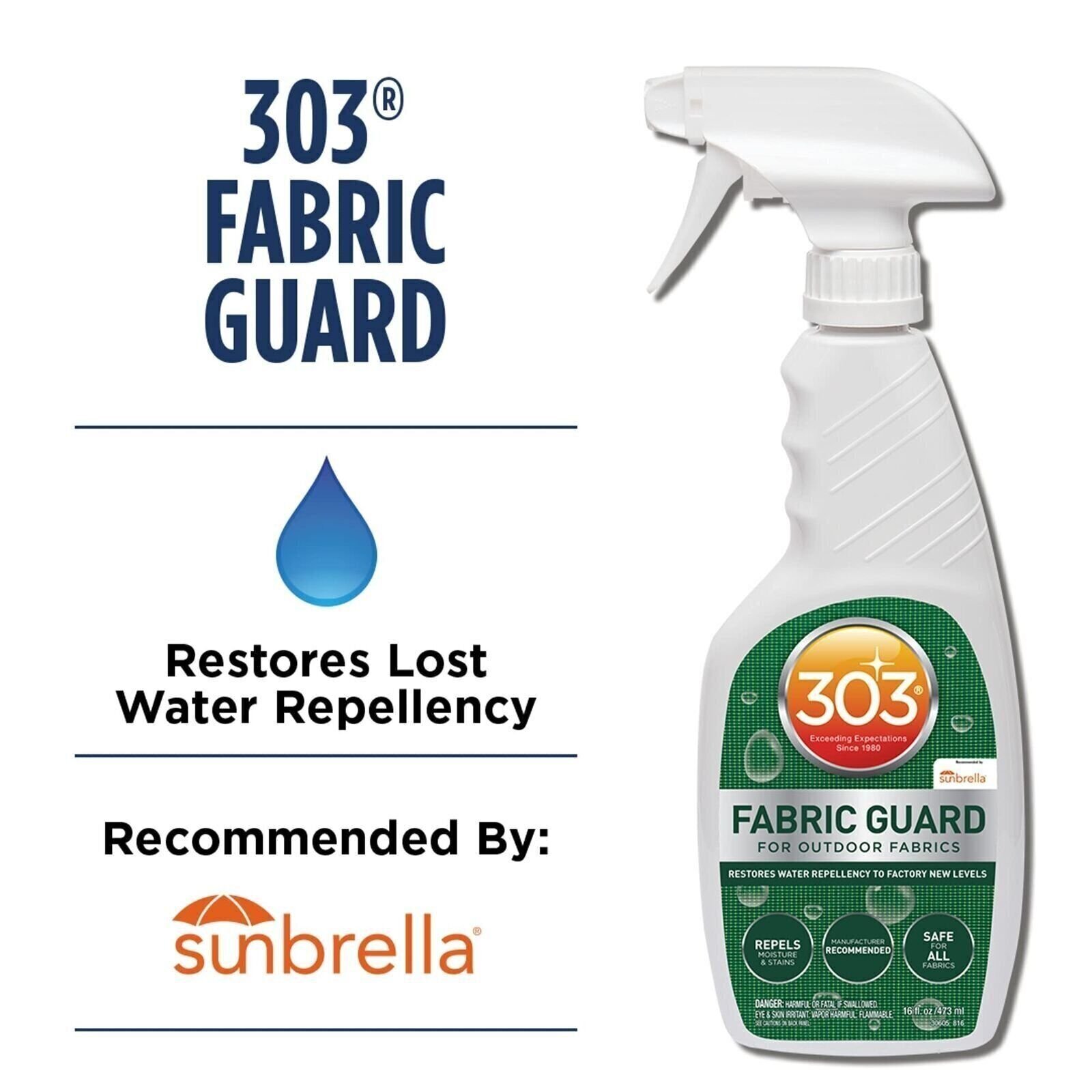 303 Fabric Guard – For Outdoor Fabrics – Restores Water Repellent Properties –