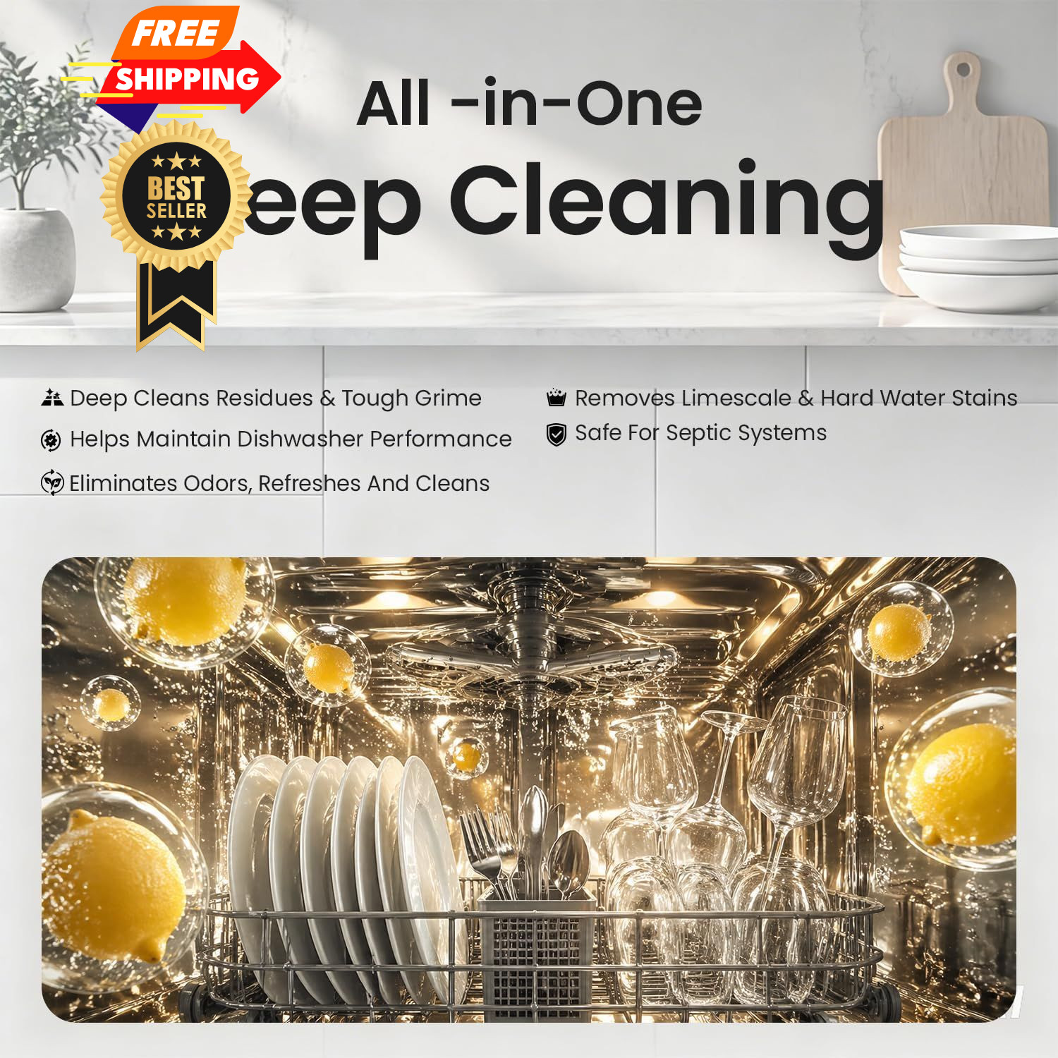 Botare Dishwasher Cleaning Tablets -30 Pack 30 Count (Pack of 1), green
