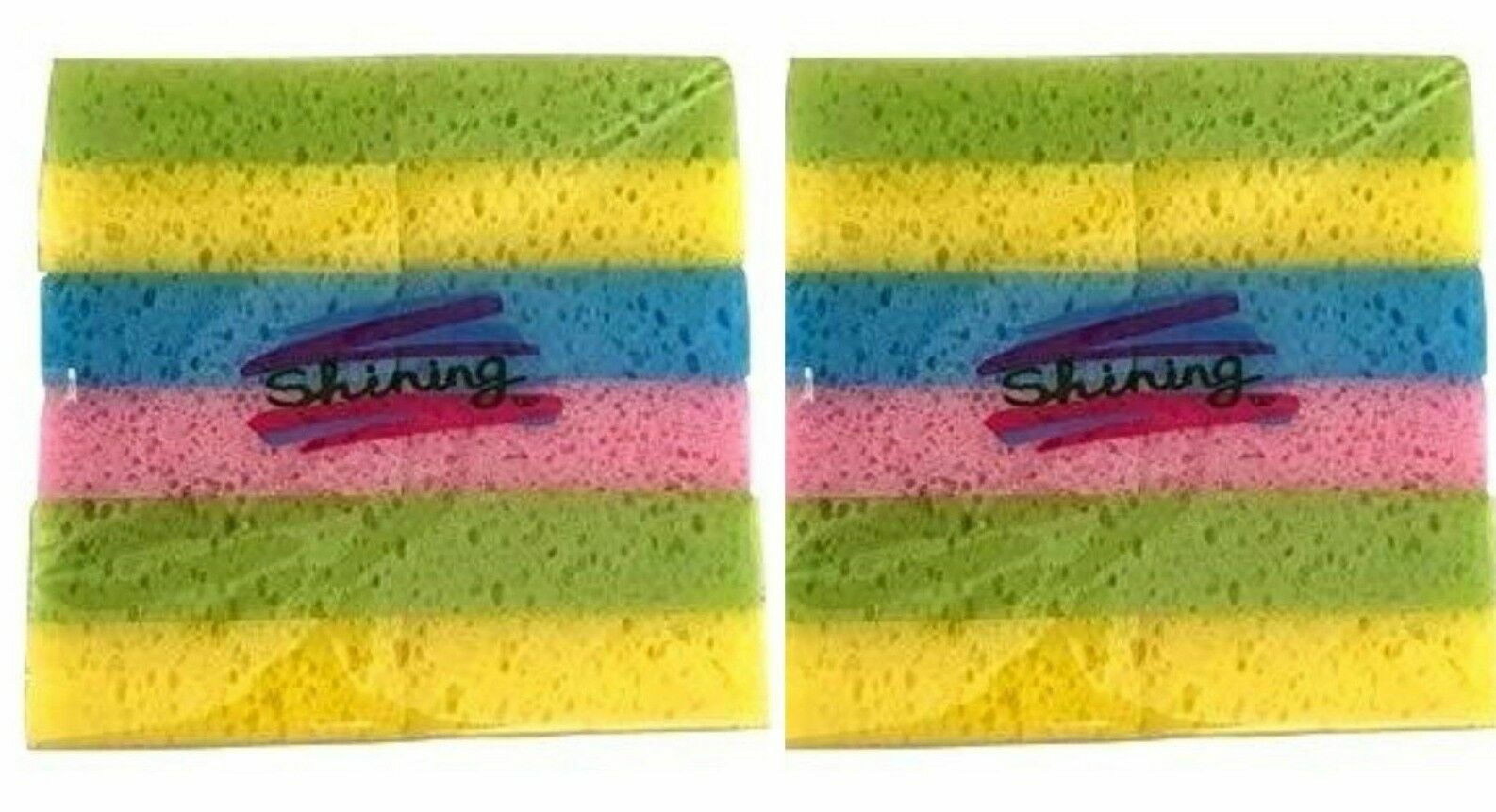 2 X 12 Pieces Shining Multi-Use Cleaning Sponge Kitchen Total 24 Pieces