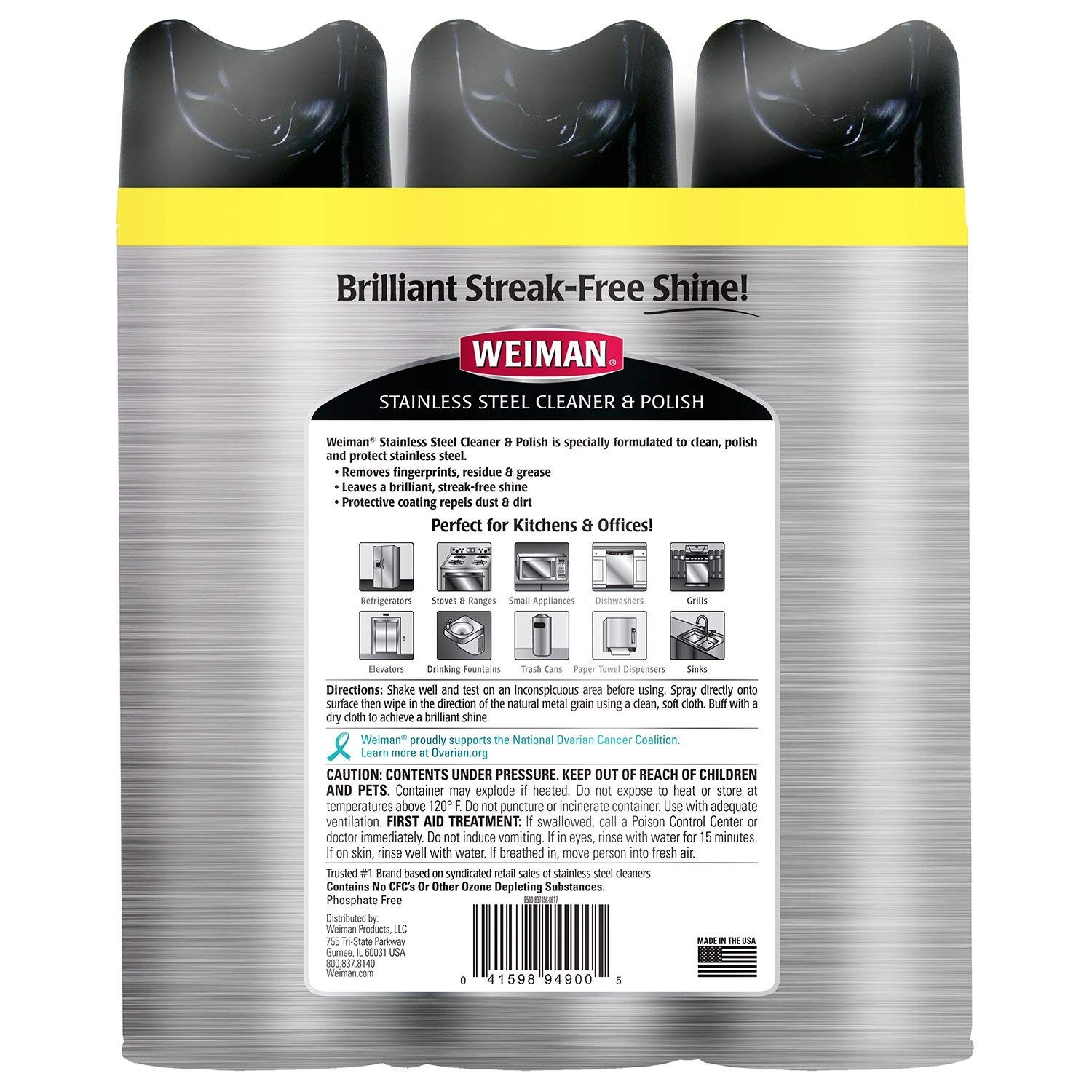 Weiman Stainless Steel Cleaner & Polish (17 Ounce, 3 Count)