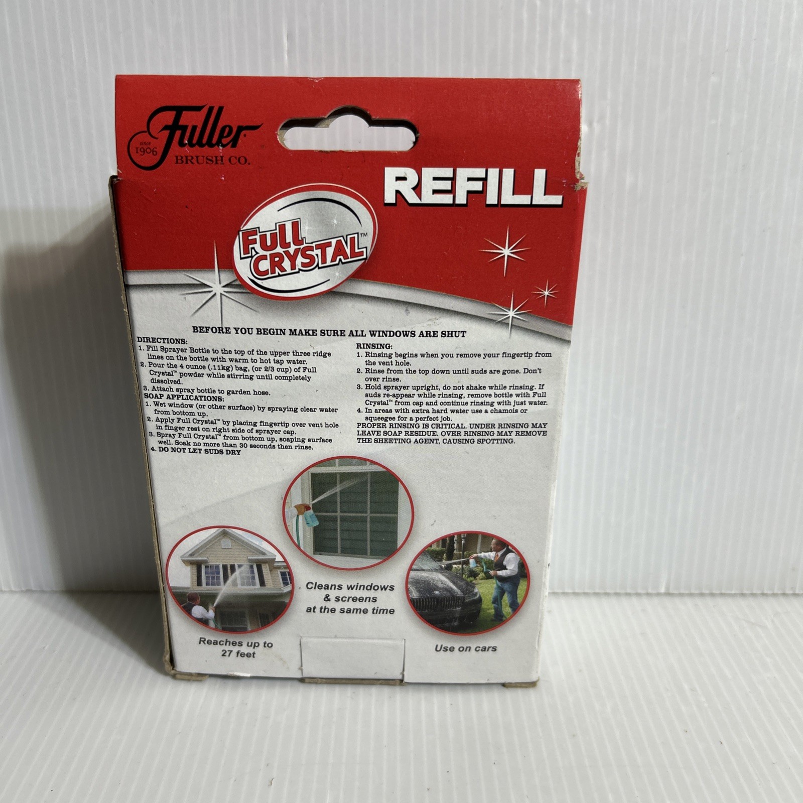 Fuller Full Crystal Refill Kit, Two 4 Oz. Crystal Powder Exterior Window Cleaner
