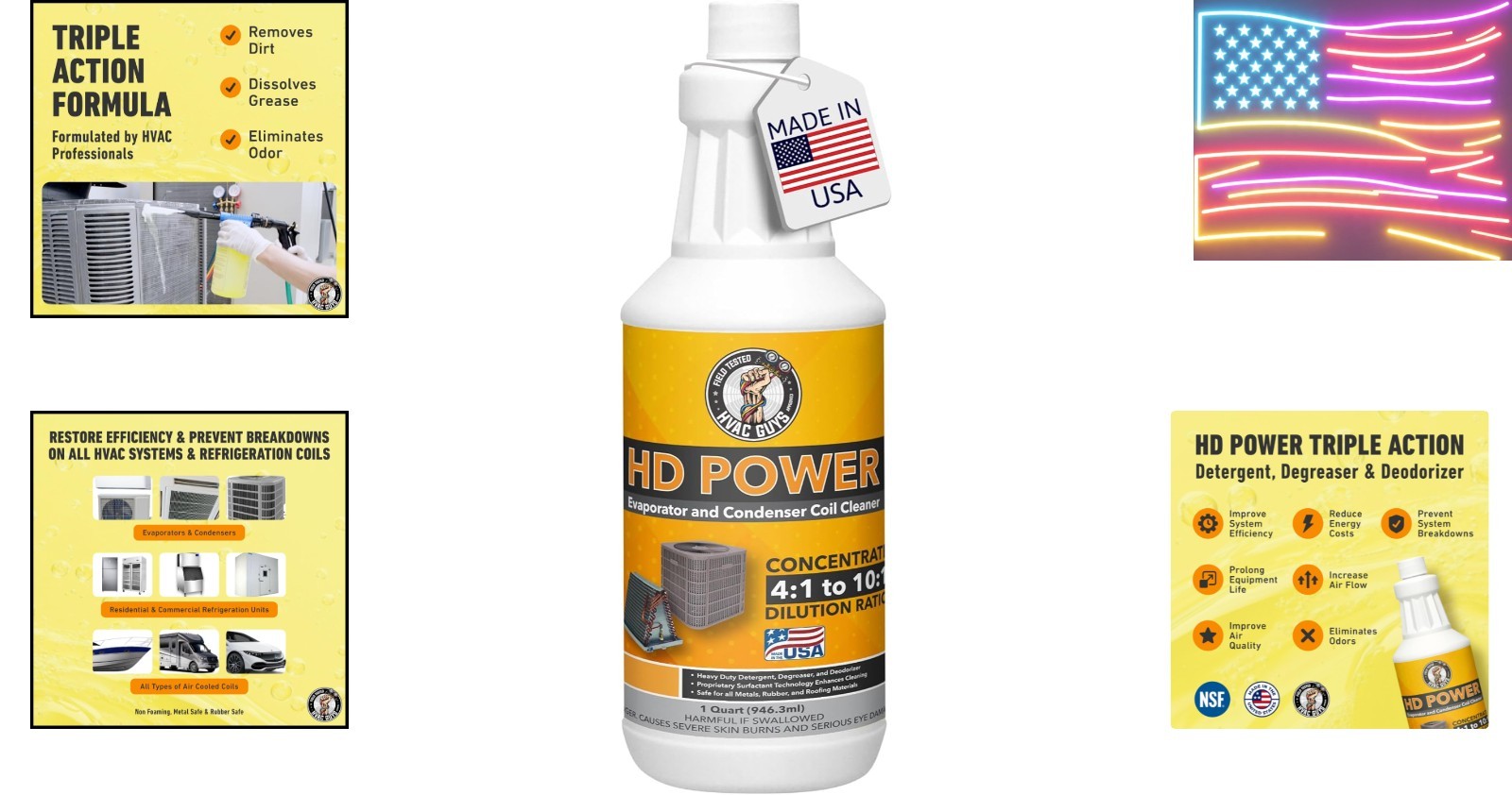 HD Power AC Coil Cleaner for All Condensers & Evaporators | No Rinse Evaporat…