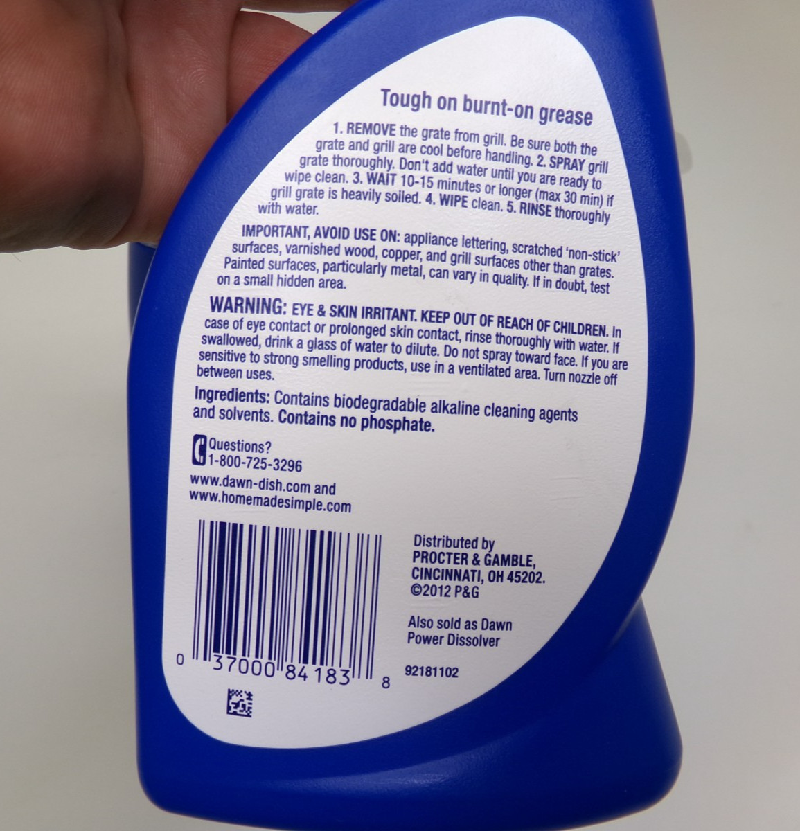 Dawn Grill Cleaner spray 12.8 oz bottle BBQ Power Dissolver QTY 3