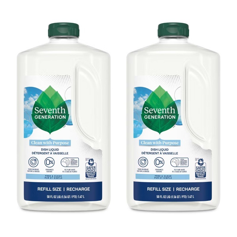 2pk Free & Clear Liquid Dish Soap, 50 fl oz each