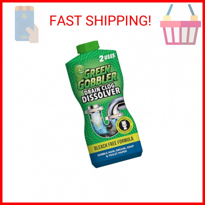 Green Gobbler Drain Clog Dissolver, Drain Opener-Cleaner ,Toilet Clog Remover, 3