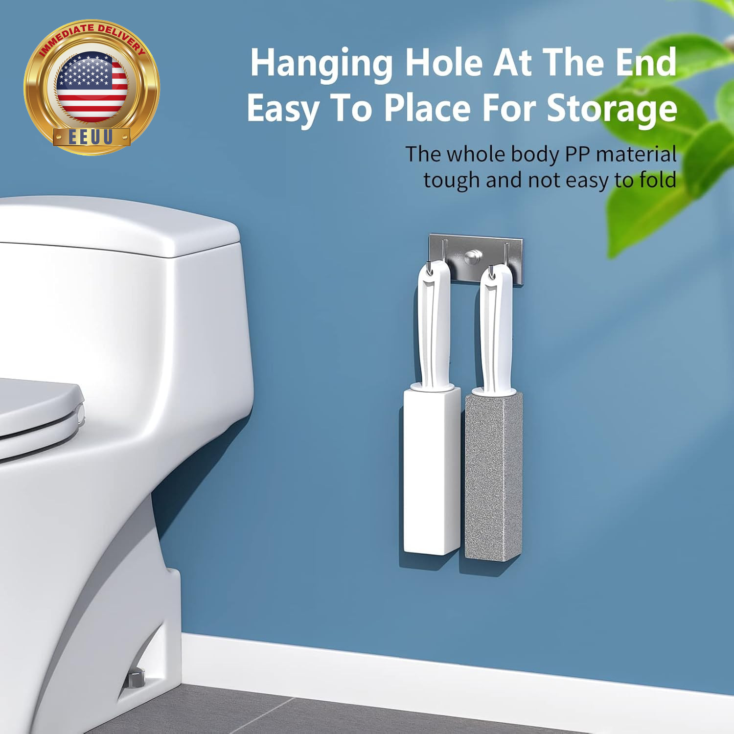 Toilet Bowl Cleaner Pumice Stone -Hard Water Stain Remover with Ergonomic Handle