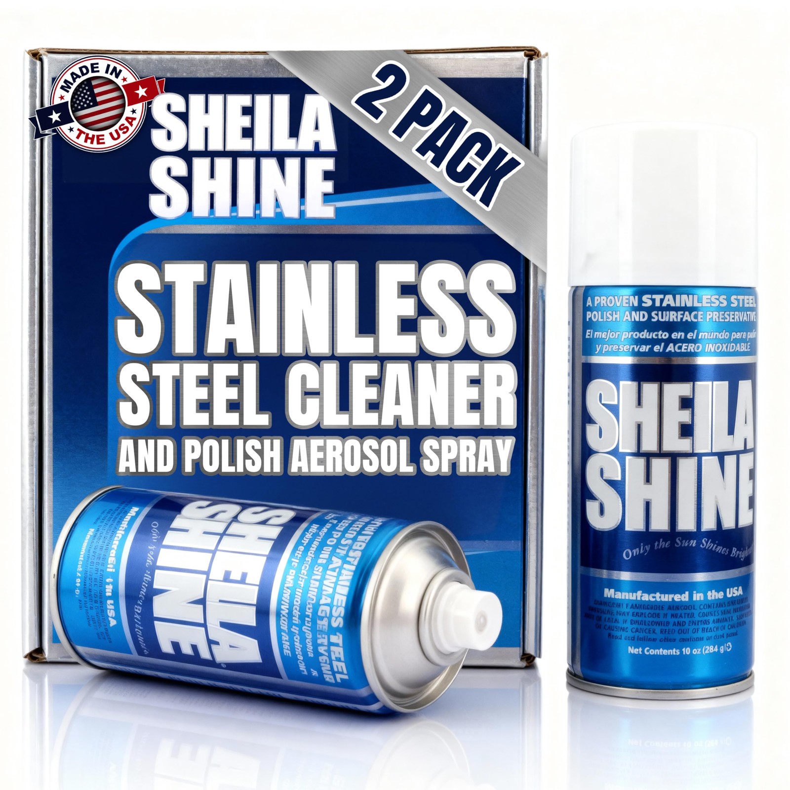 Sheila Shine 2 x 10oz Stainless Steel Cleaner and Polish – Removes Grease,