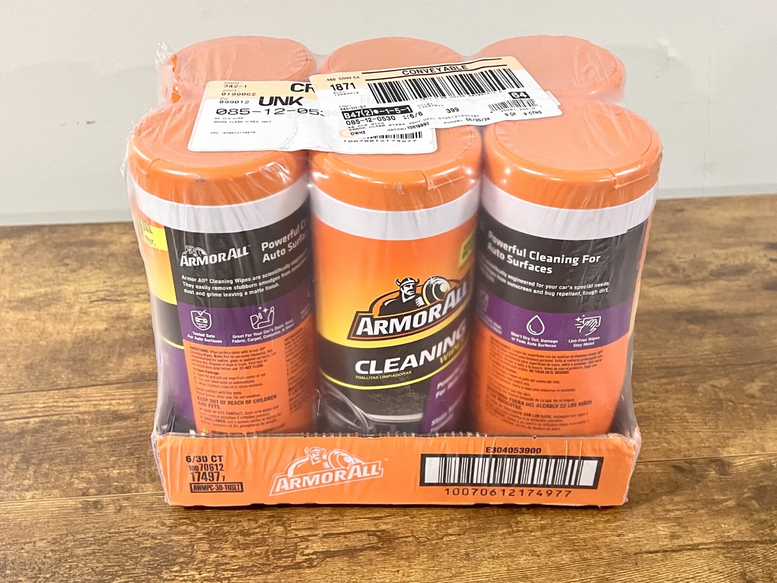 Armor All E304053900 Interior Car Cleaning Wipes for Dirt and Dust 6-Pack