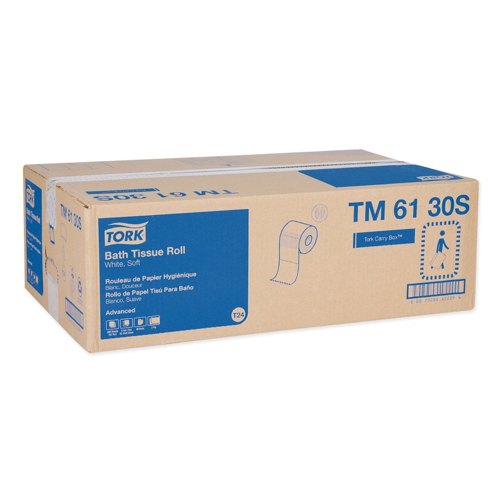 Tork TM6130S Advanced 2-Ply Septic Safe Bath Tissue – White (48/Carton) New