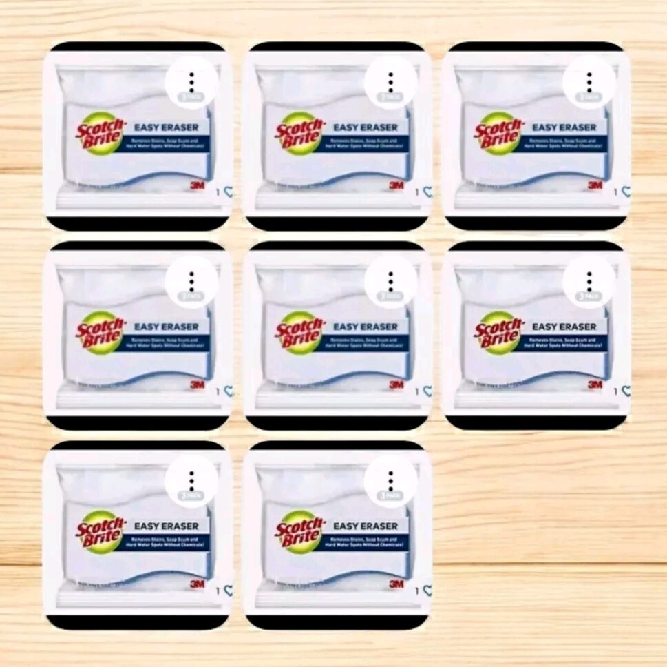 8 Packs Scotch-Brite Easy Erasing Pads – 3 In Each Pack (24 Sponges)
