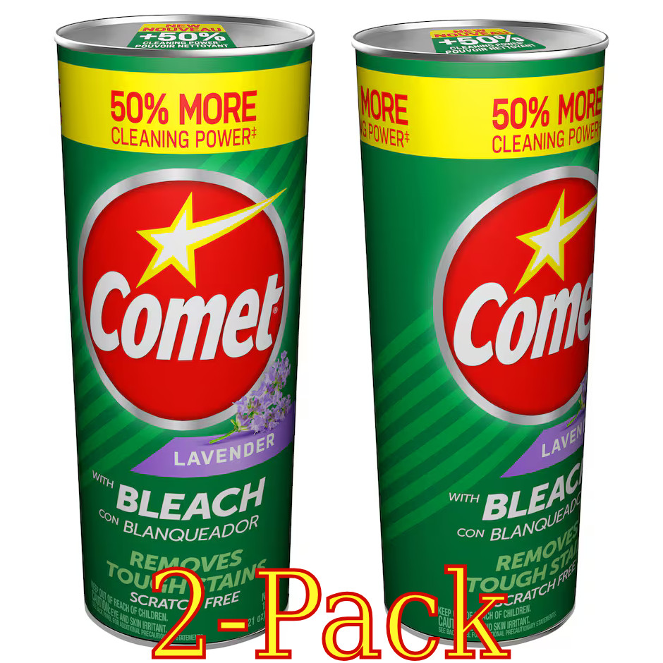 Comet Cleanser Powder with Bleach – Lavender Scent, 21oz (595g) (Pack of 2)