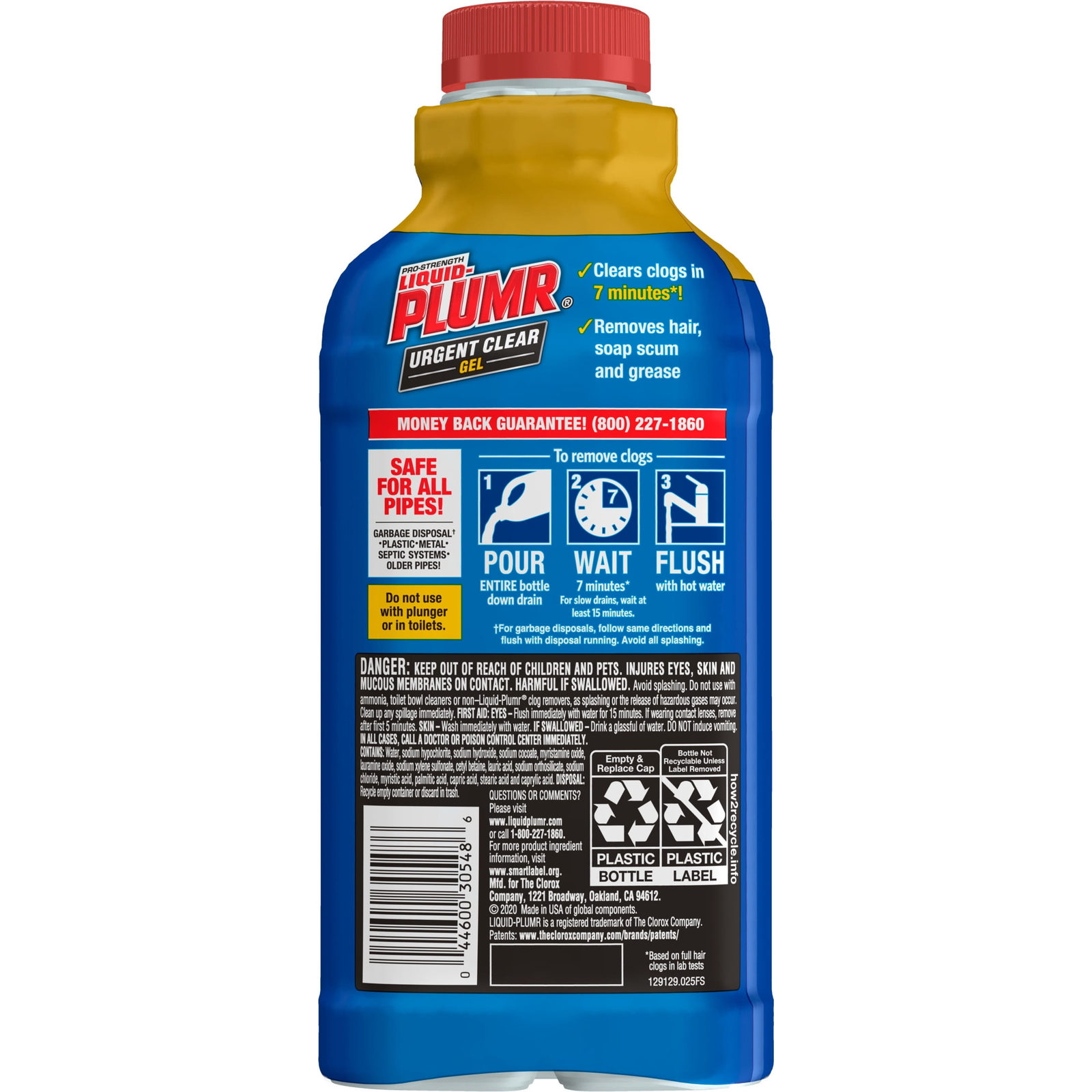 17 fl oz Liquid-Plumr Drain Clog Remover Gel, Urgent Clear, new