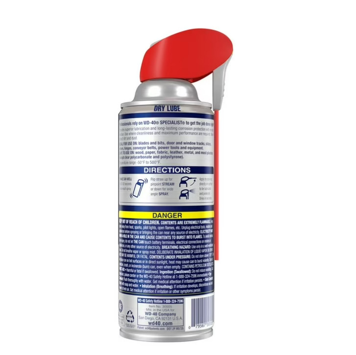 6 PACK WD-40 Specialist Dry Lube Long-Lasting Lubricant Smart Straw Spray, 10 oz