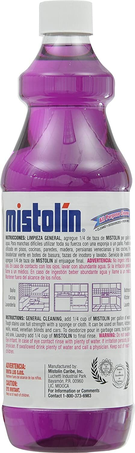 12 Pack Mistolin General All Purpose Cleaning Solution Lilac Scent 28 fl oz