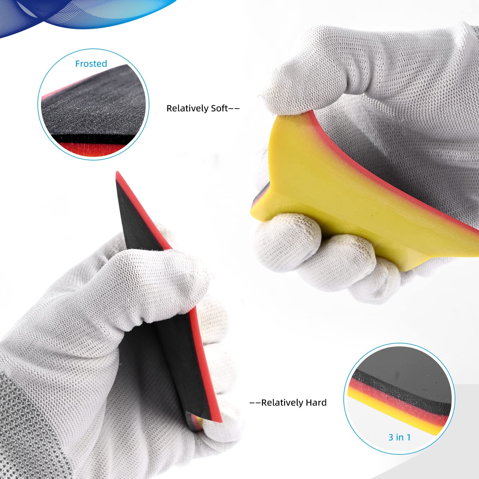 PPF Squeegee, Small Squeegee for Vinyl, 4-Inch TPU Rubber Scraper, Window Tin…