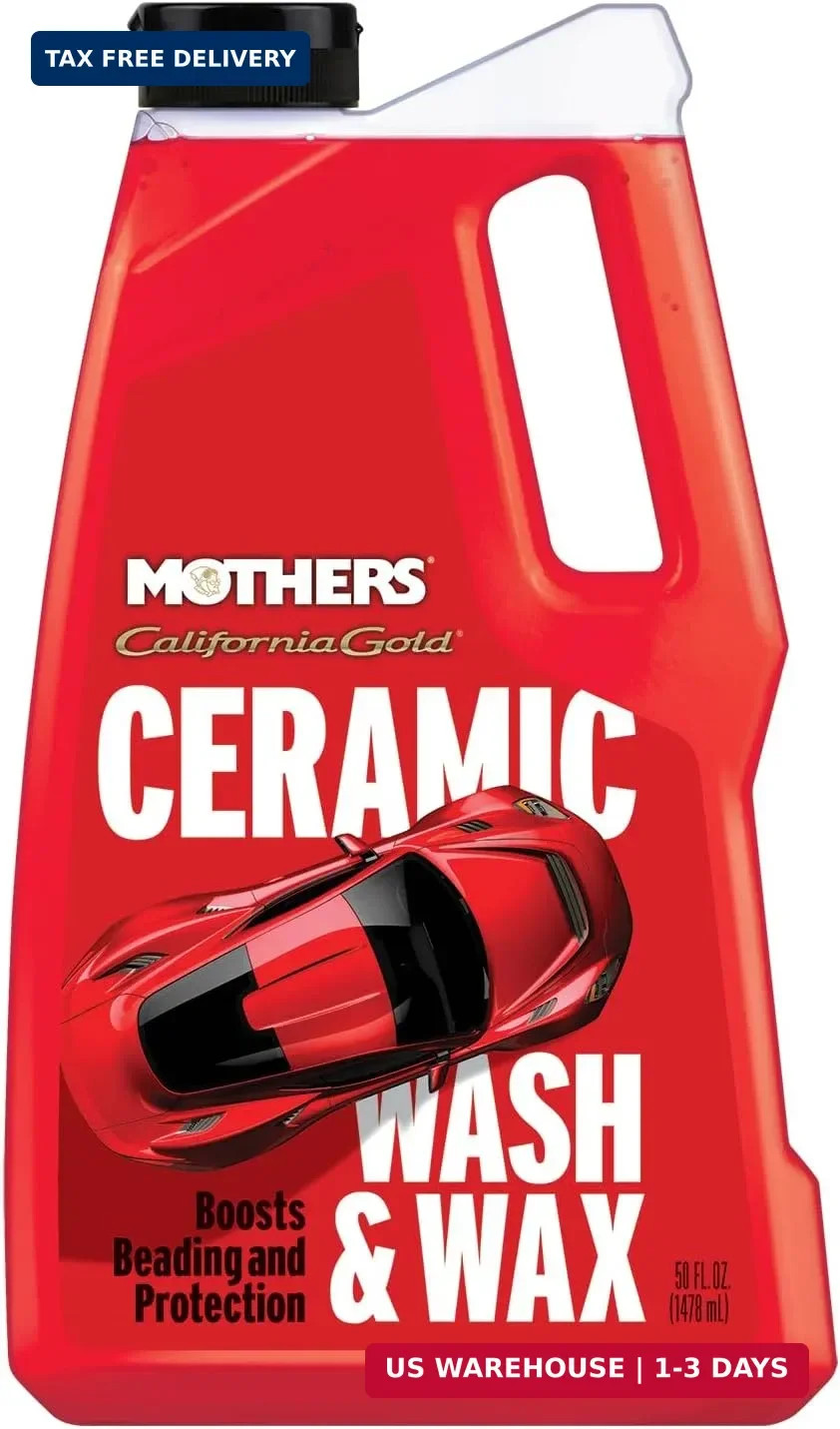 Mothers California Gold Ceramic Wash & Wax, 50 oz. – pH Neutral, Eco-Friendly.