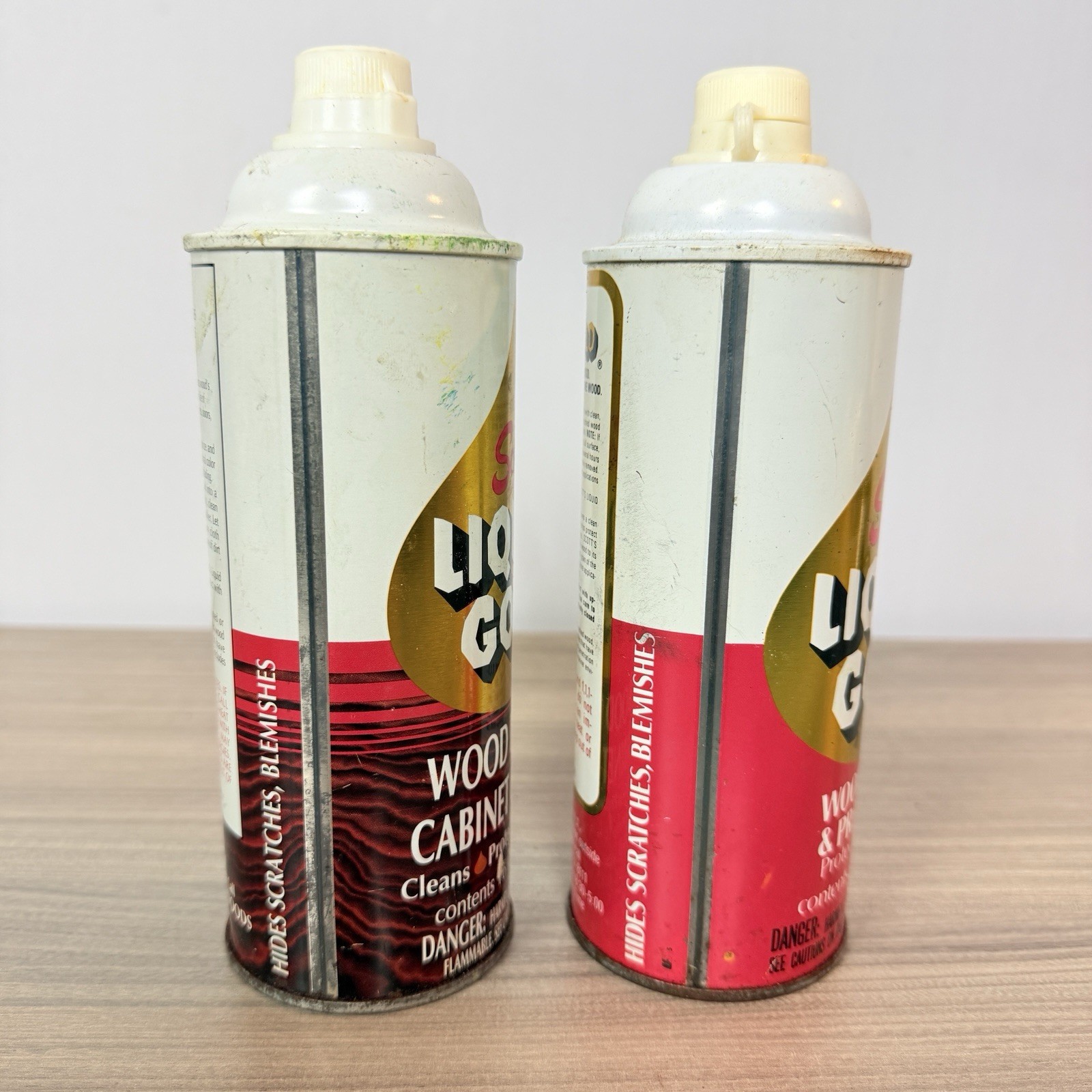 Two VTG Scott’s LIQUID GOLD Pourable Wood Cleaner & Preservative 90% & 40% Prop
