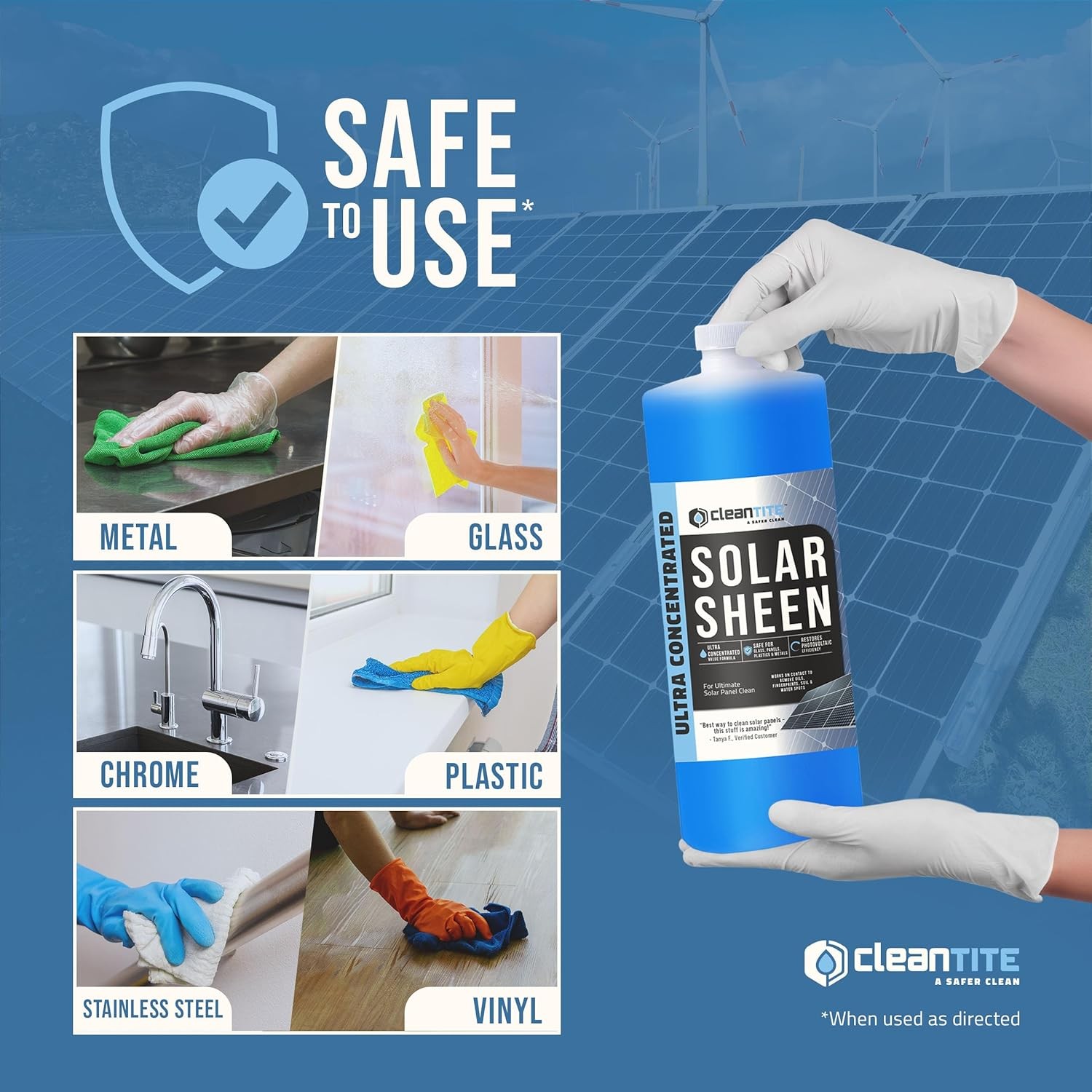 Solar Panel Cleaner 32 Oz Makes 128 G Super Concentrated Cleaning Solution Glass