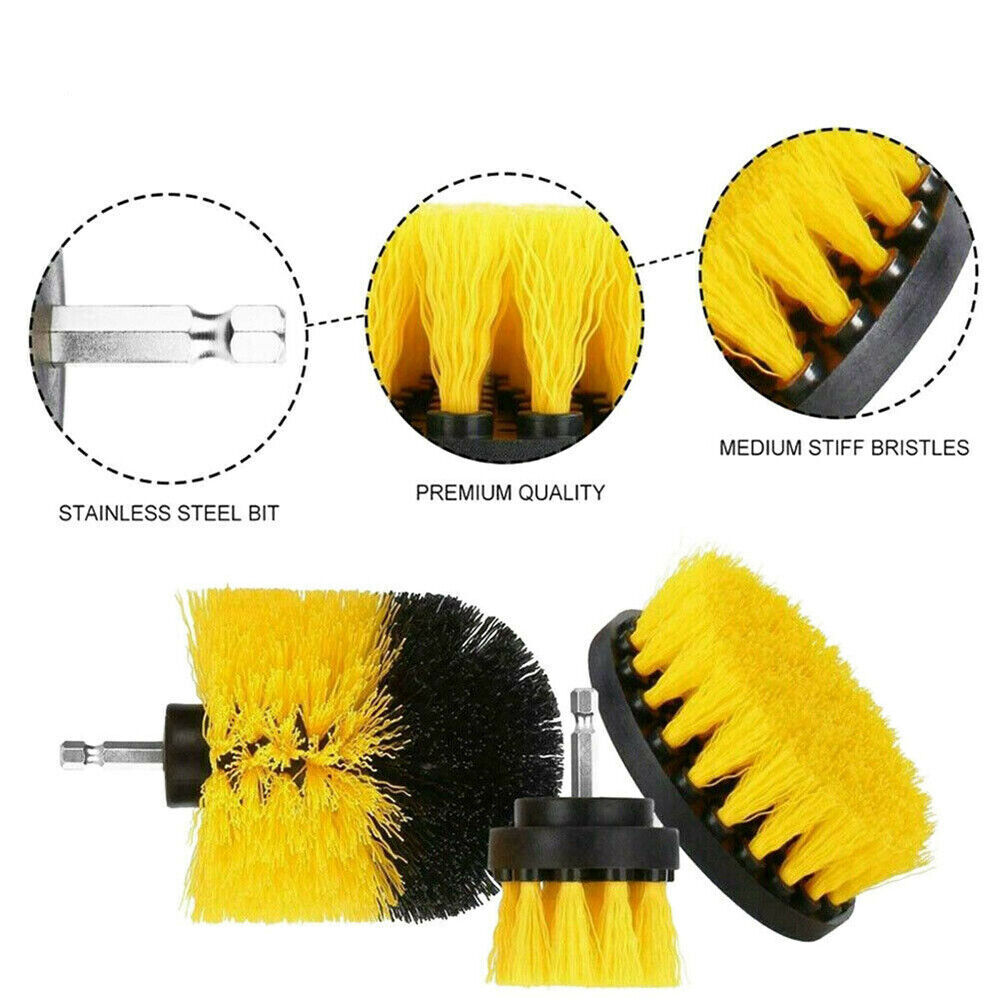 Drill Brush Power Scrubber Kit Cleaning Brush 3 Pack