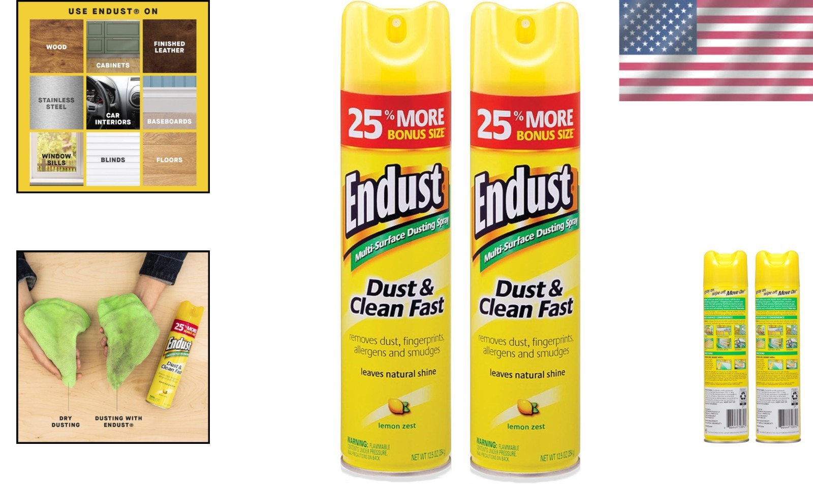 Multi-Surface Cleaning Spray – Lemon Zest, 12.5oz Pack of 2 for Effortless Shine