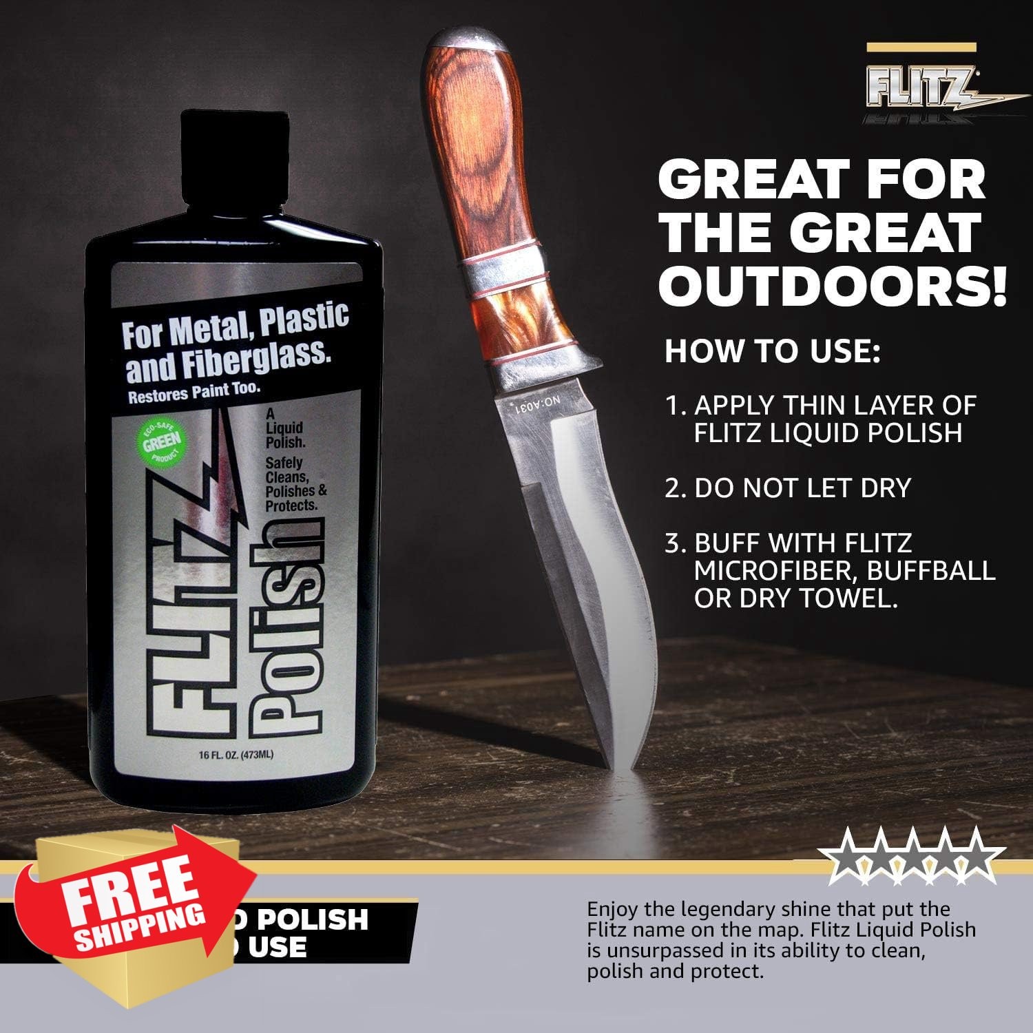 Flitz Multi Purpose Metal Polish Liquid – 7.6oz Bottle of USA-Made Tarnish Re…