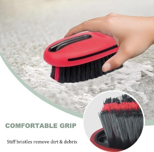 Cleaning Brush, Carpet Brush, for Car Interior and Home, Couch (Red)Color: Red