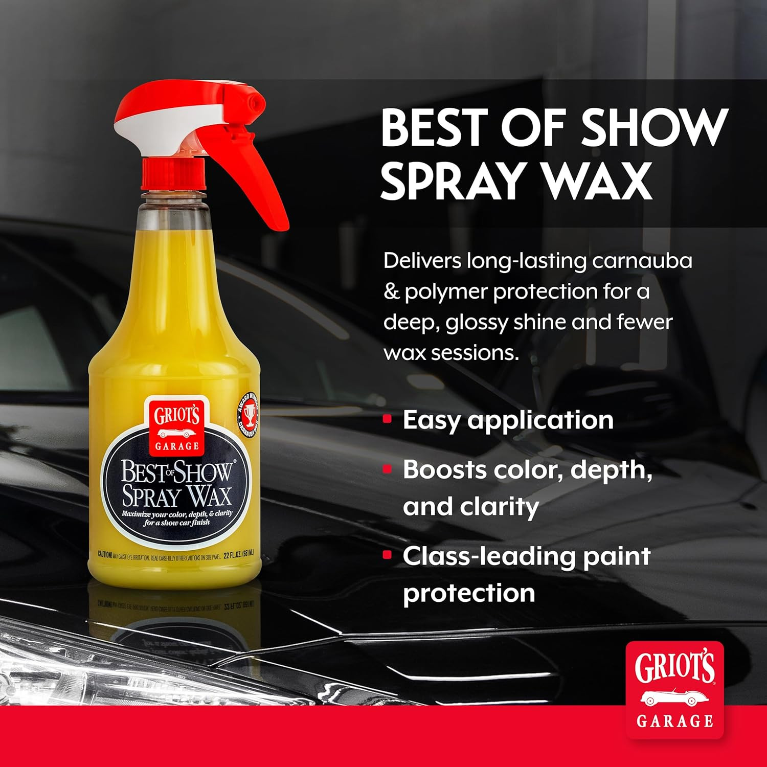 Best of Show Spray Wax for Car Detailing, Works on Paint Protection Films and Ce