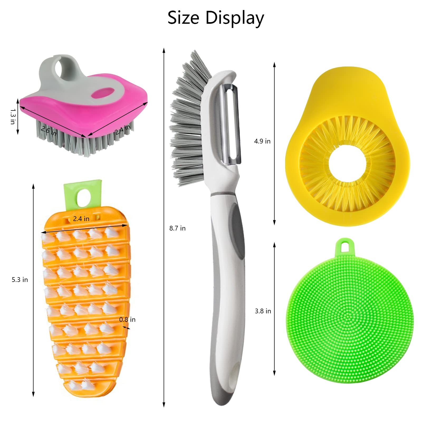 Flexible Vegetable Brush Fruit and Vegetable Brushes Vegetable/Fruit Peeler wit
