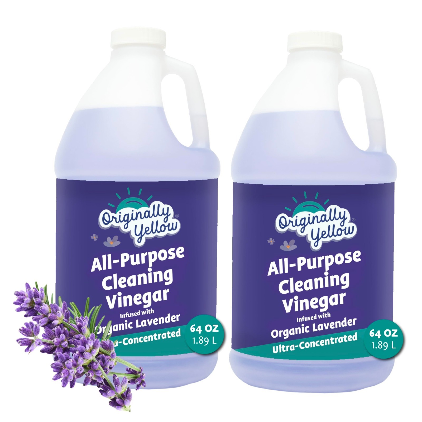 All-Purpose Cleaning Vinegar – Yellow Lavender, Plant-Derived, 1 Gallon, 2 Pack,