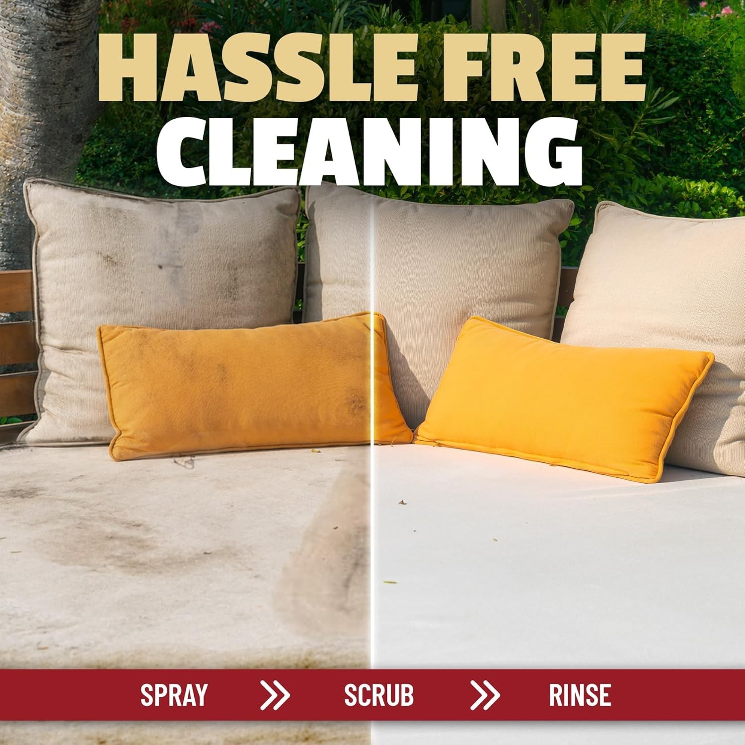 Patio Cushion Cleaner Outdoor Fabric Cleaner – Deep Cleans Dirt, Grime & Weat…