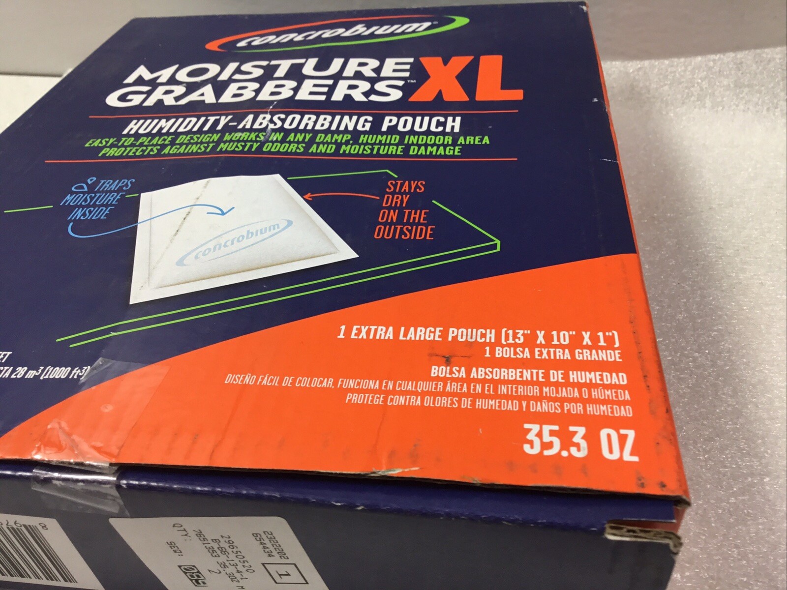 Concrobium Moisture Grabbers XL 35.3 oz. No Scent Humidity-Absorbing Pouch