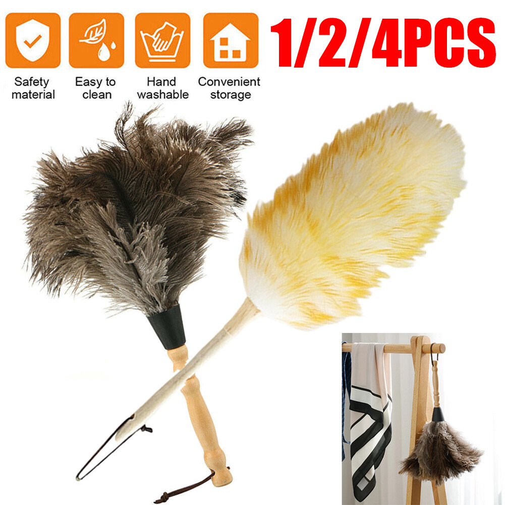 Artificial Ostrich Feather Duster Wool Duster Brush Anti Static Cleaning Tool US