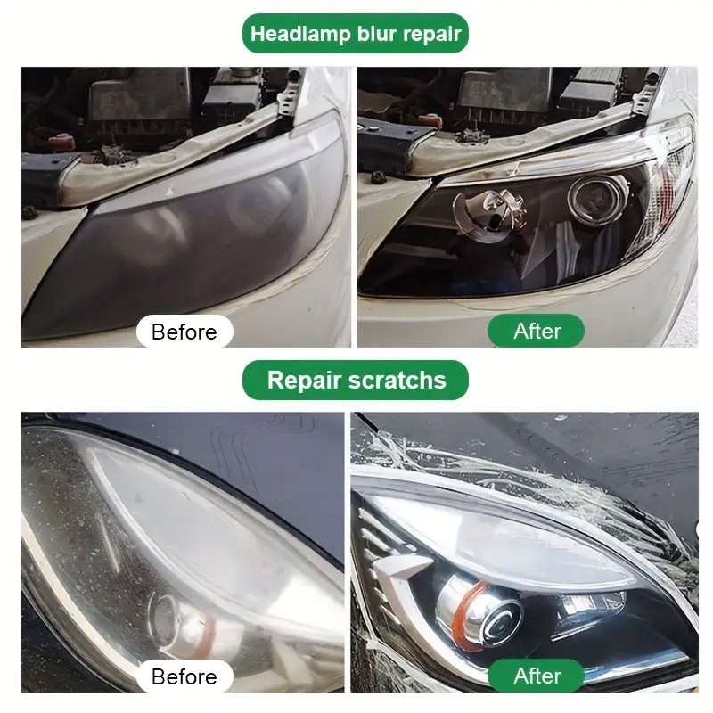Car Headlight Restoration Kit 300ml – Oxidation Remover, Polish & Clear Lens Rep