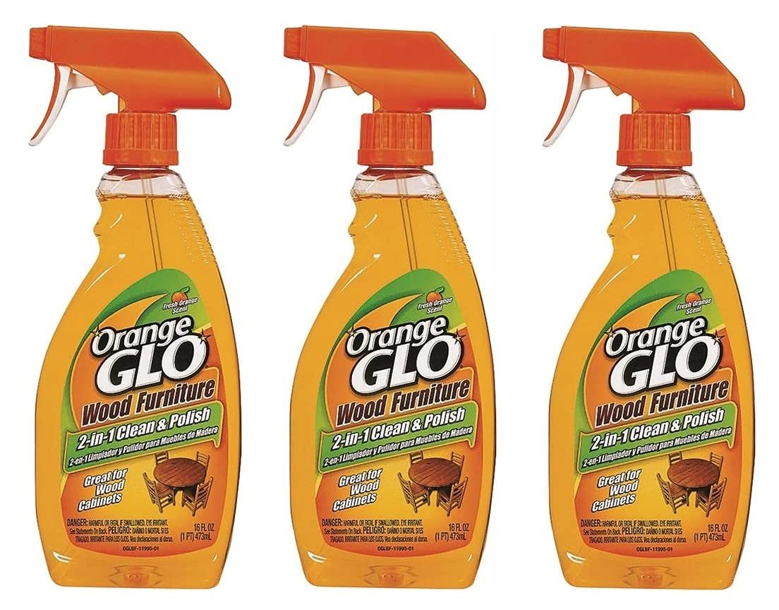 Glo 640823841079 (Pack of 3) Wood Furniture 48 Fl Oz 1), Orange